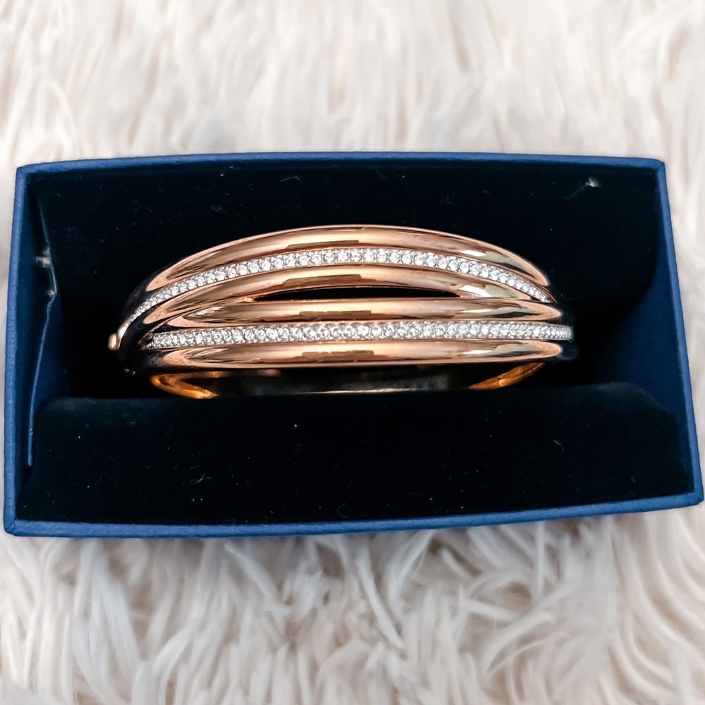 Swarovski rose gold twist bracelet